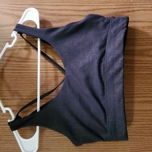 Black Paisley Light n Tight Strappy Sports Bra